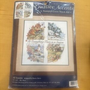 Vintage Dimensions Creative Accents All Seasons Stamped Cross Stitch Kit 1999‎